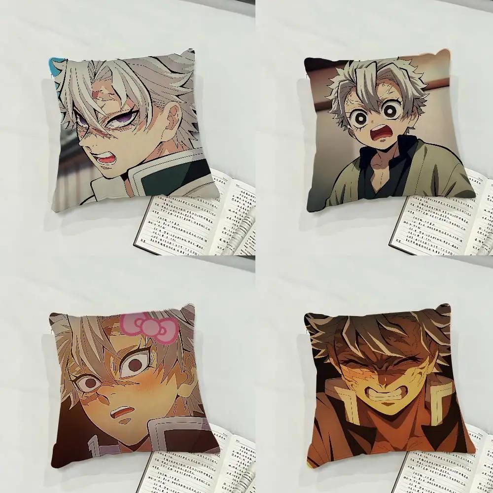 Cute SShinazugawa SanemiS Case Plush Fabric Soft Pillowcase Double Sided Print Cushion Cover Household Gifts