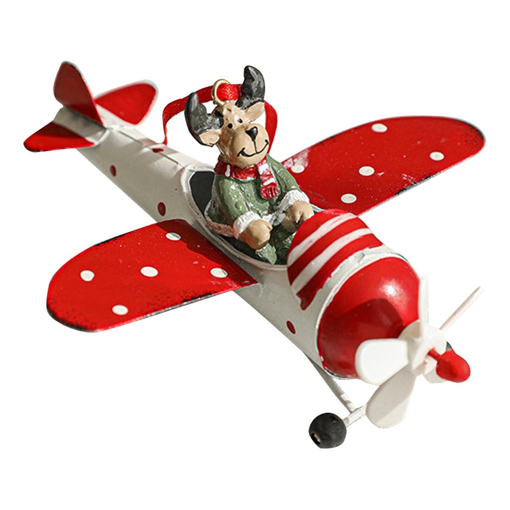 Retro Iron Christmas Pendant Antique Style Santa Claus Airplane Christmas Tree Hanging Decoration Ornaments Party Decor