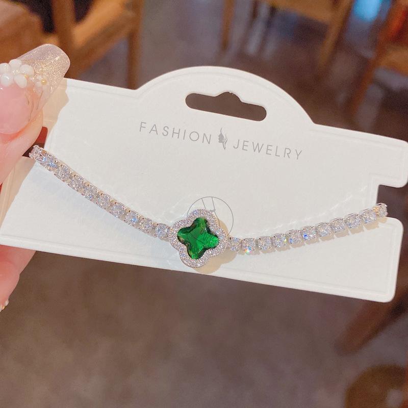 New Four-Leaf Flower Bracelet Personality Light Luxury Atmosphere Adjustable Hand Jewellery Women's Four-Leaf Clover Bracelet