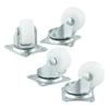 Parts Swivel Casters Homes White/silver With Rubber 4/12pcs Bearing Wheels Mount Ball Material Handling High Quality