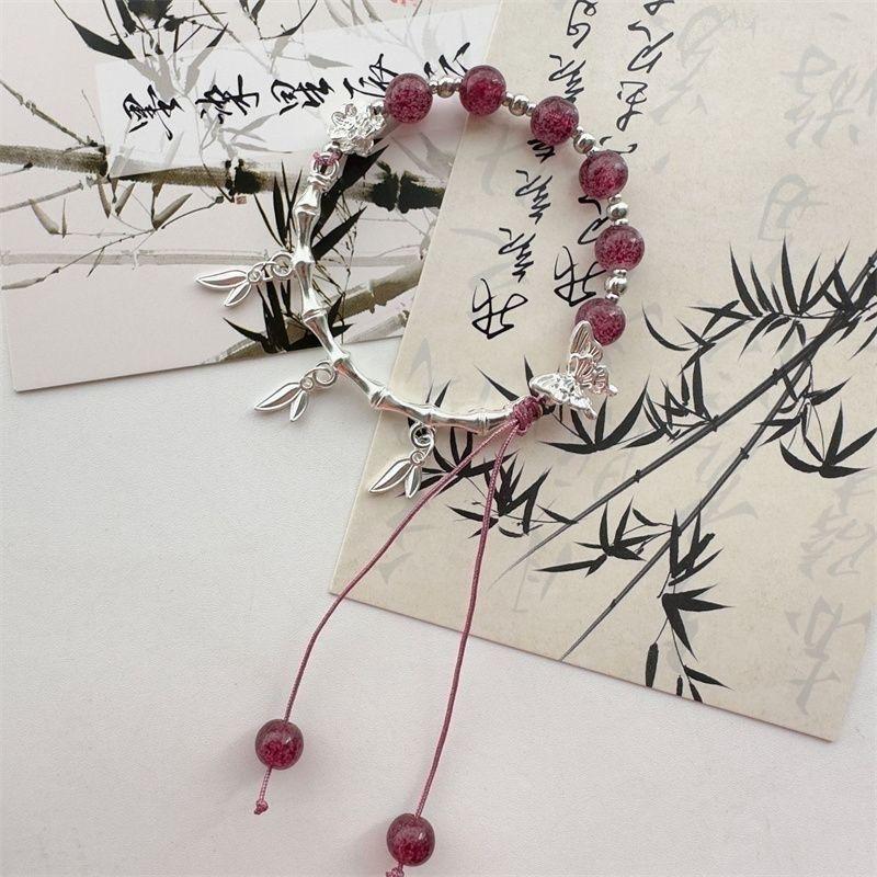 Half bracelet, bamboo butterfly bracelet, women's handmade bracelet, high-value student antique senior bracelet.