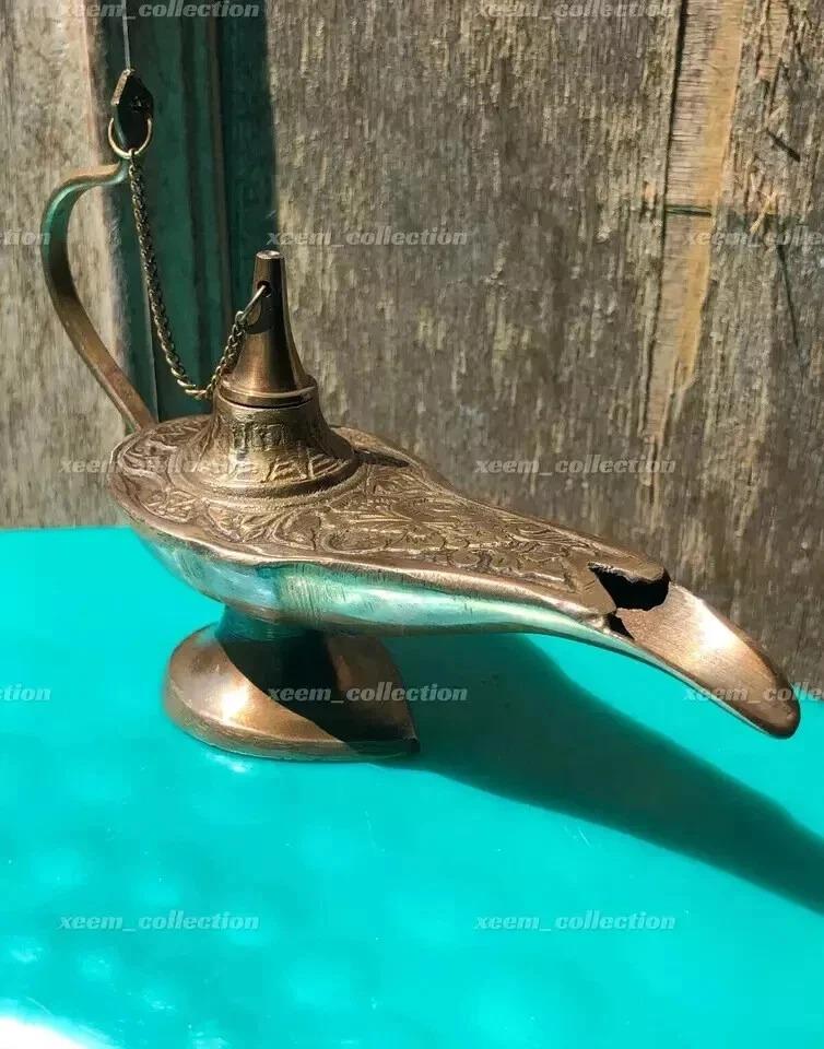 

Aladin Oil Lamp Vintage Aladdin Chirag Incense Burner Vintage Gift коричневый