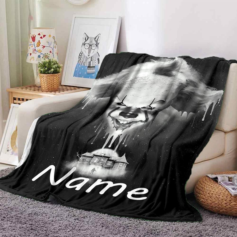 Customiz Name Personality Pennywise the Dancing Clown Blanket Soft &Warm Sofa Office Bed Travel Lunch Break Blanket, Gift Suitable All Seasons