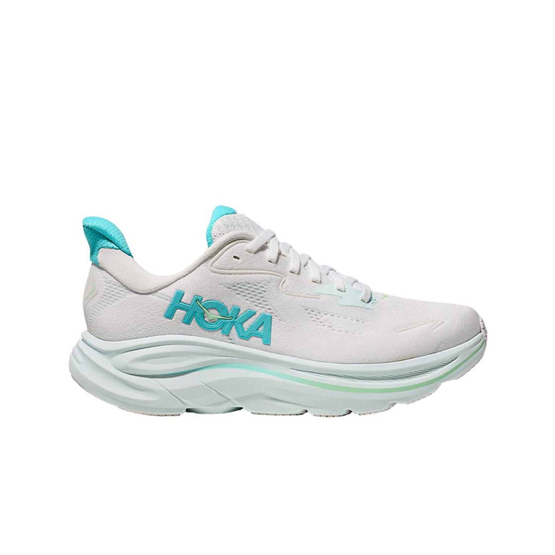 HOKA Clifton 10 Широкие Белые Небесно-голубые Женские Кроссовки 1162050-WTCL 38.5