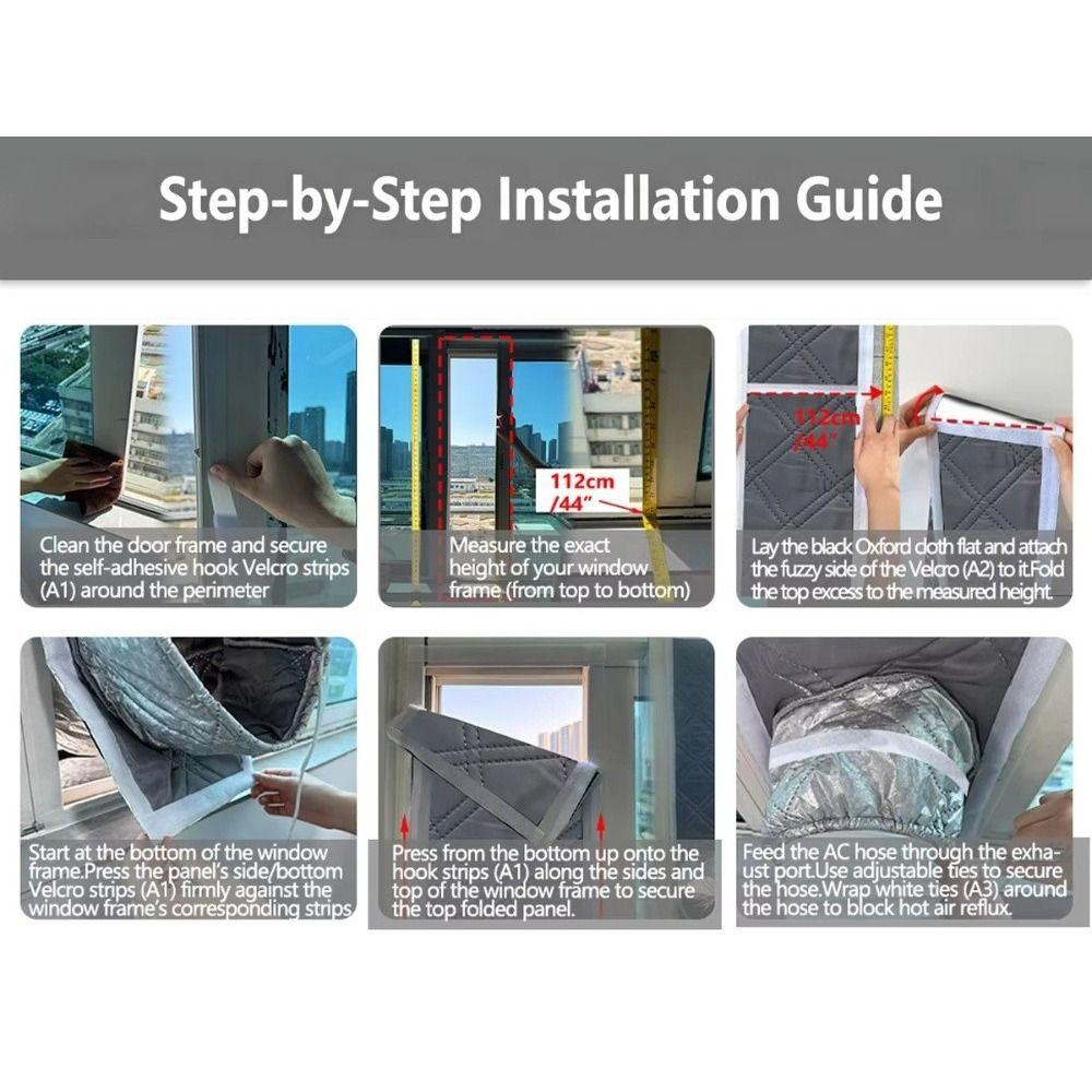 Waterproof Portable AC Window Seal Oxford Fabric Window Insulation Panel  Portable Air Conditioner
