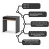 Small Computer Desk Gray Oak Wotan 68cm 1 Shelf Gaming Furniture School