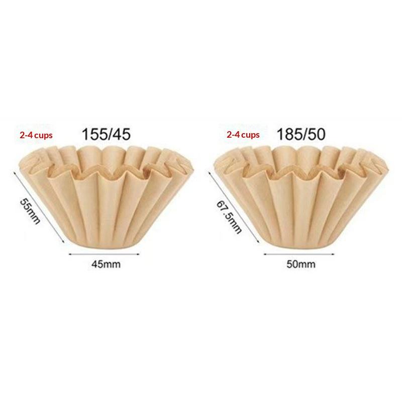 50Pcs Pour Over Coffee Filter Papers 50 Sheets; Fits Coffee Dripper & 1-2/2-4 Cups Wave Dripper Coffee Filter Papers