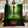 1 PC guitar blanket - Lightweight Flannel Throw for sofas, travel, camping, living rooms, office, chair and beds.
