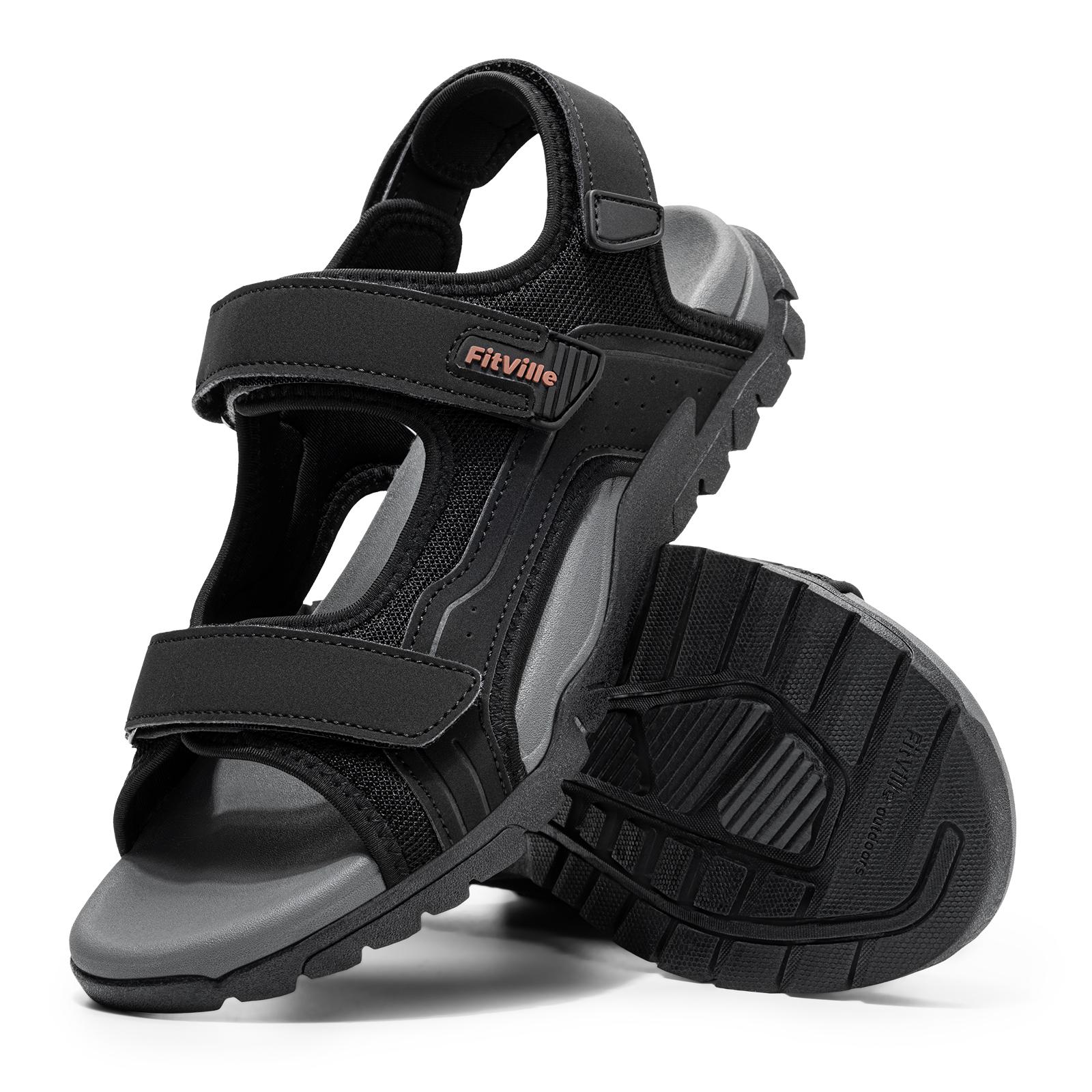 Fitville Men`S Sandals Orthopedic Wide Hiking