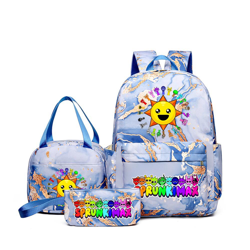 Popular Sprunki Rhythm Box Cartoon Elementary School Bag Children's Backpack Backpack Three-piece Set