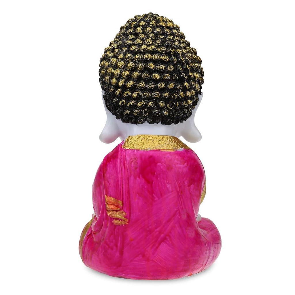 Polyresin Buddha Idol Decorative Showpiece Little Baby Monk Buddha, Pink