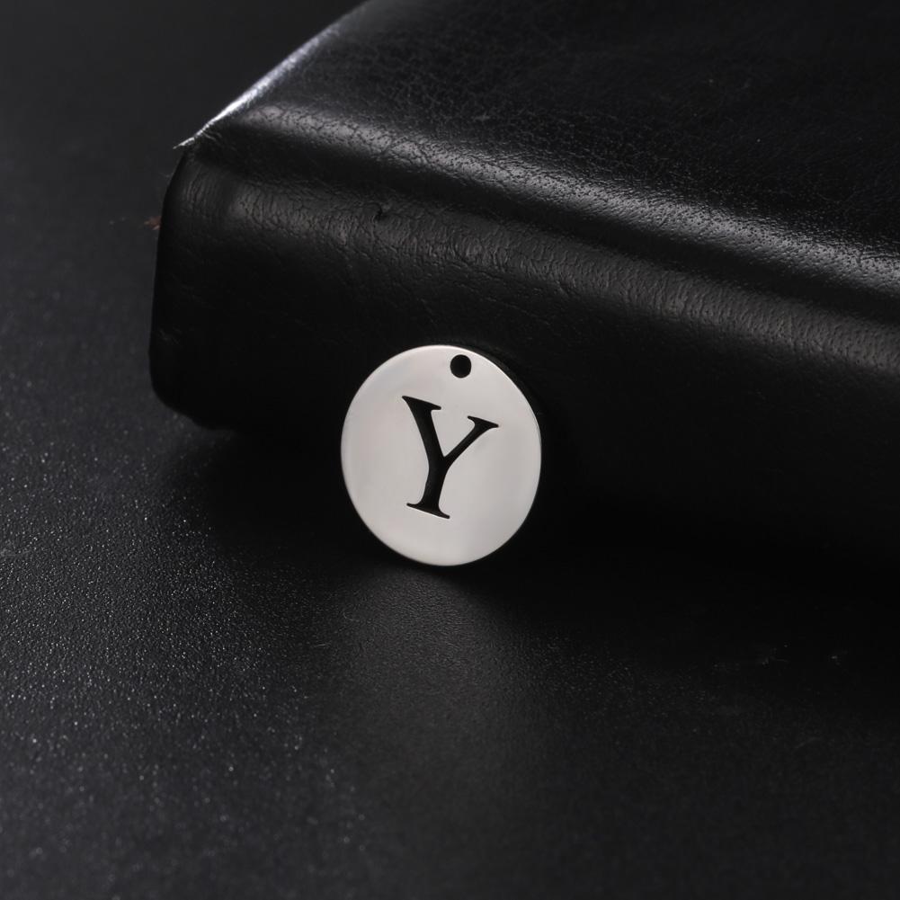 Teamer 10pcs A-Z 26 Letters Stainless Steel Charms for Jewelry Making Initial Alphabet Charms Pendant for Bracelet Necklace DIY