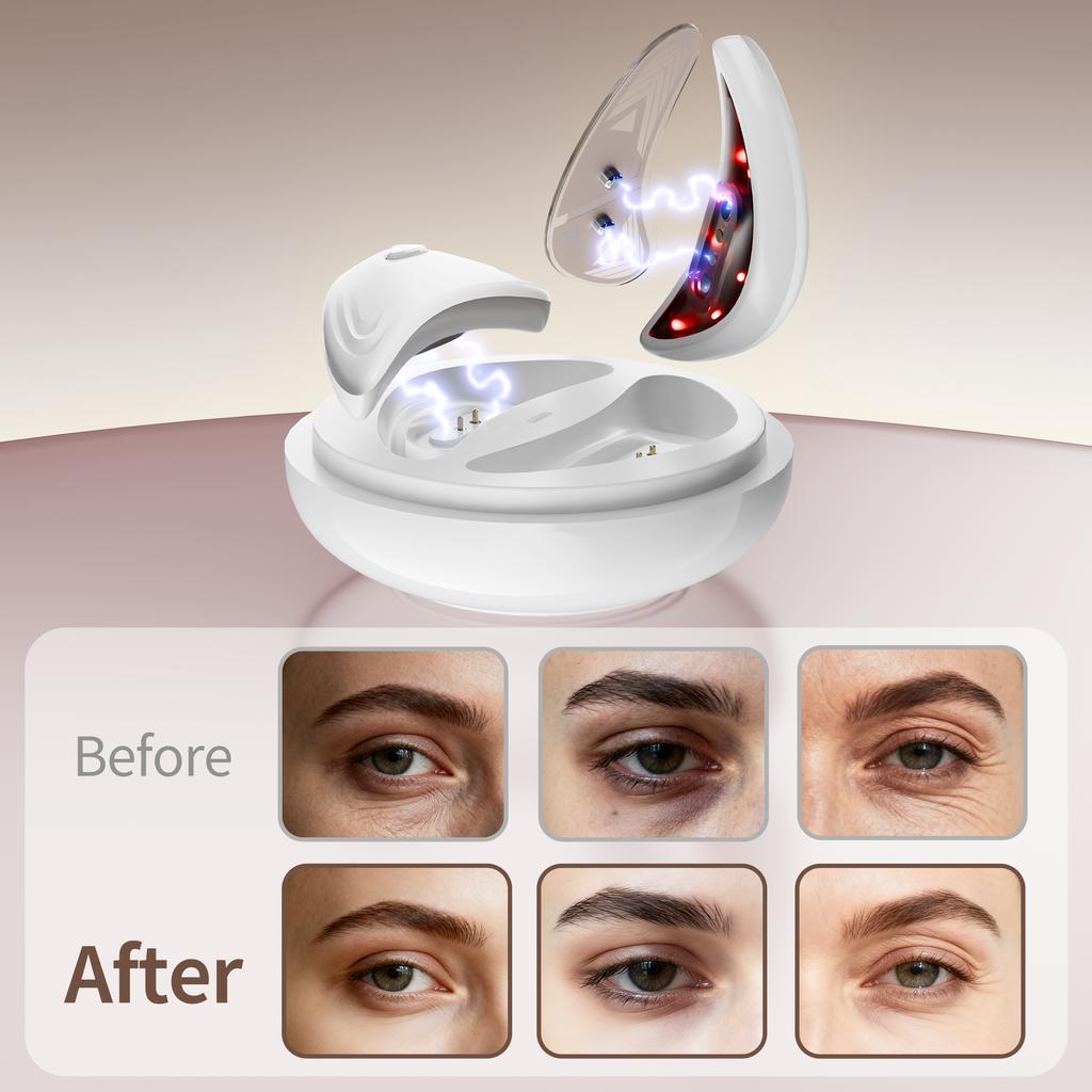 Red Light Microcurrent Eye Massager LED Under Eye Patches Eye Care Device Eye Rejuvenation Pads for Puffy Eyes and Dark Circles