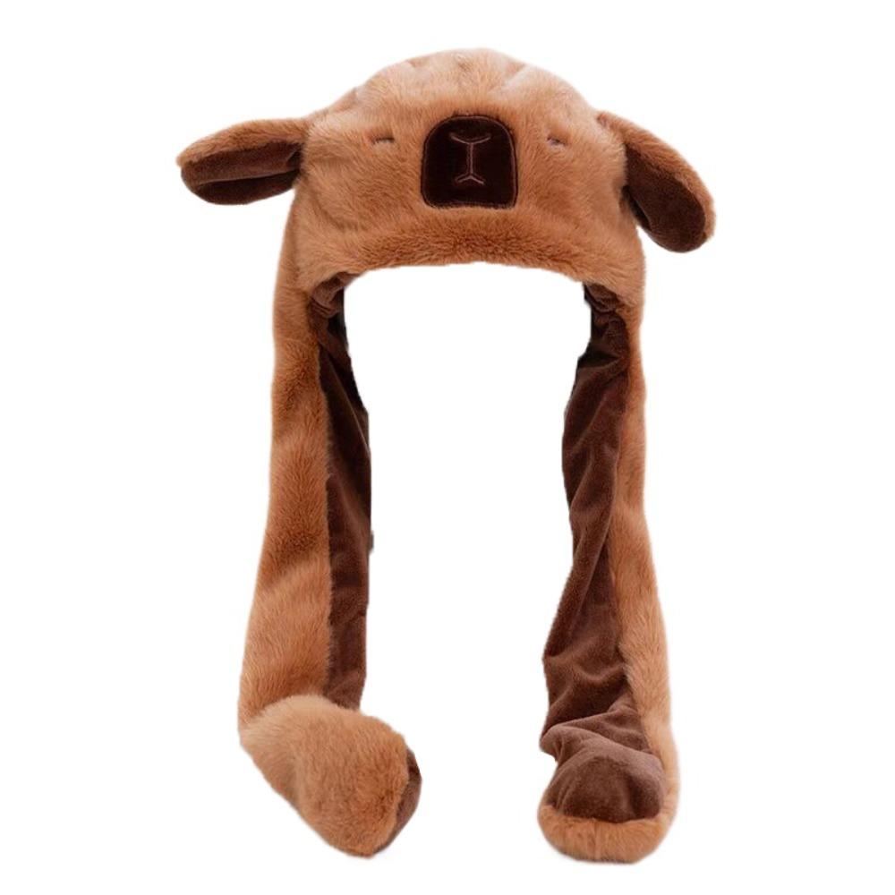 Capybara Ørebevegende Hatt Dyreøre Plysjhatt Leker Morsom Hoppende Opp Lue Morsomme Leker