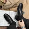 Black casual men's leather shoes luxury designer styles Office and Business Derby high-quality shoes 38-46 youth