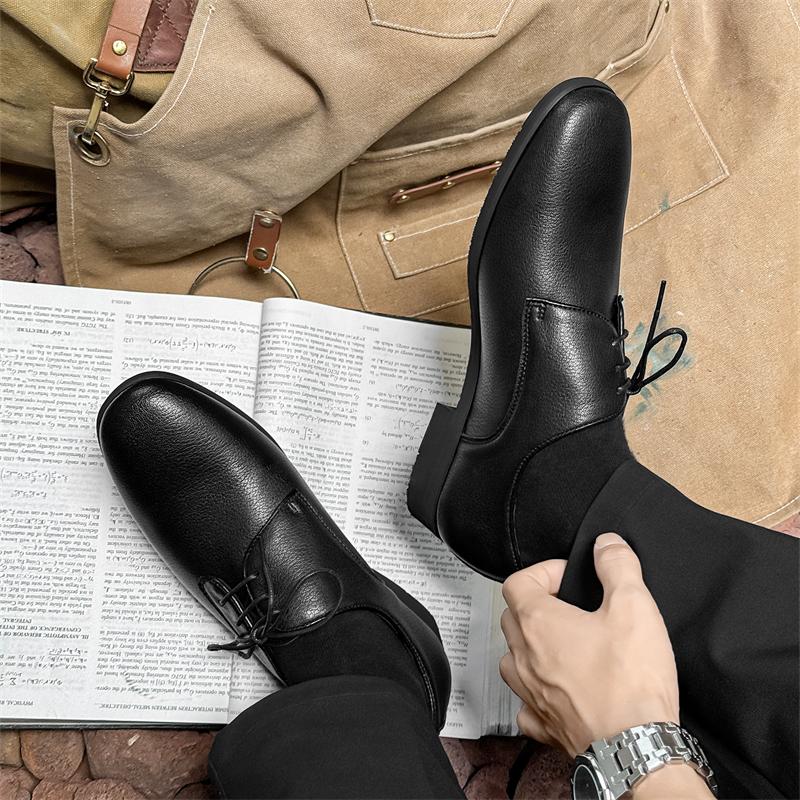 Black casual men's leather shoes luxury designer styles Office and Business Derby high-quality shoes 38-46 youth