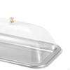 304 Stainless Steel Serving Tray with Dome Lid Food Rectangular Platter for