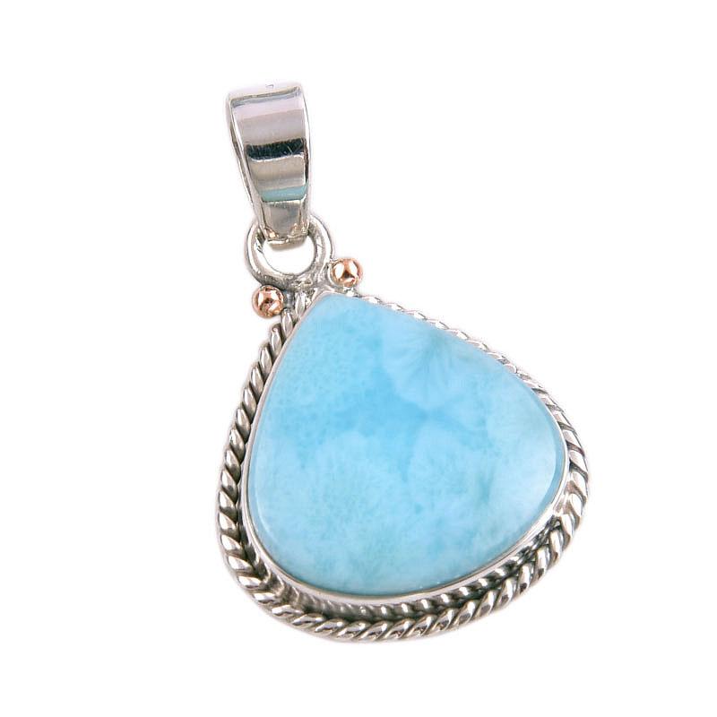 Natural Republic Larimar Gemstone Handmade 925 Solid Silver Pendant 1.50" L1y32