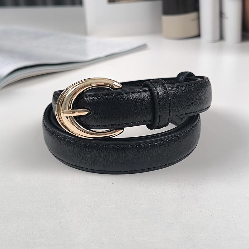 

elt eans leather women s belt simple and thin high-end belt with trench coat casual pants 95*1.8cm (supports customized sizes)