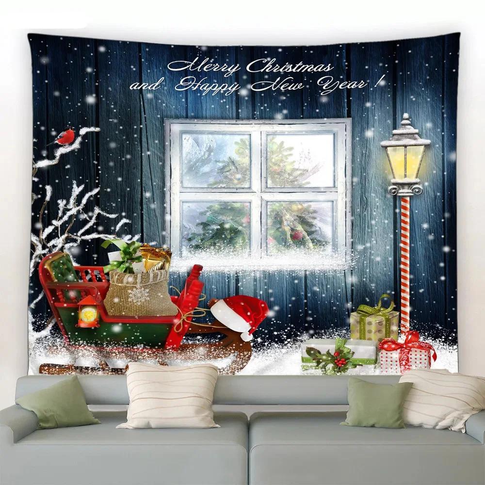 Christmas Cute Snowman Tapestry Bedroom Living Room Home Christmas Decoration Tapestry