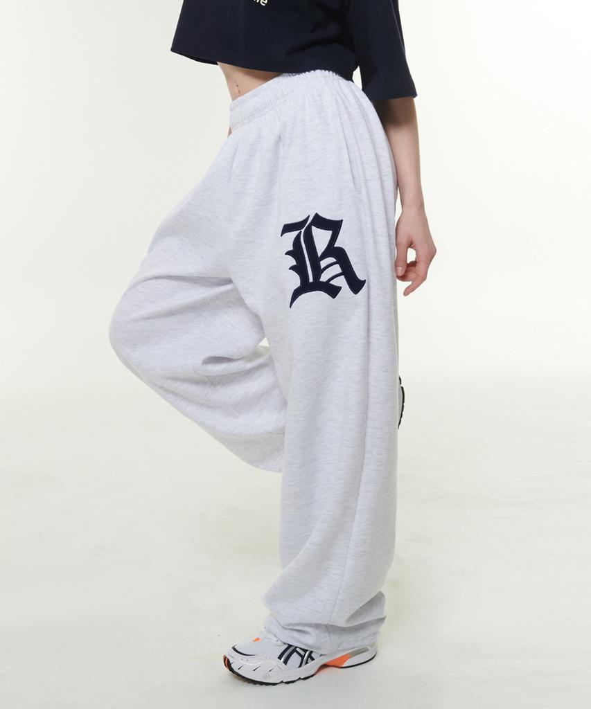TAKEASY Women'S R Logo Wide Pants (White Melange)