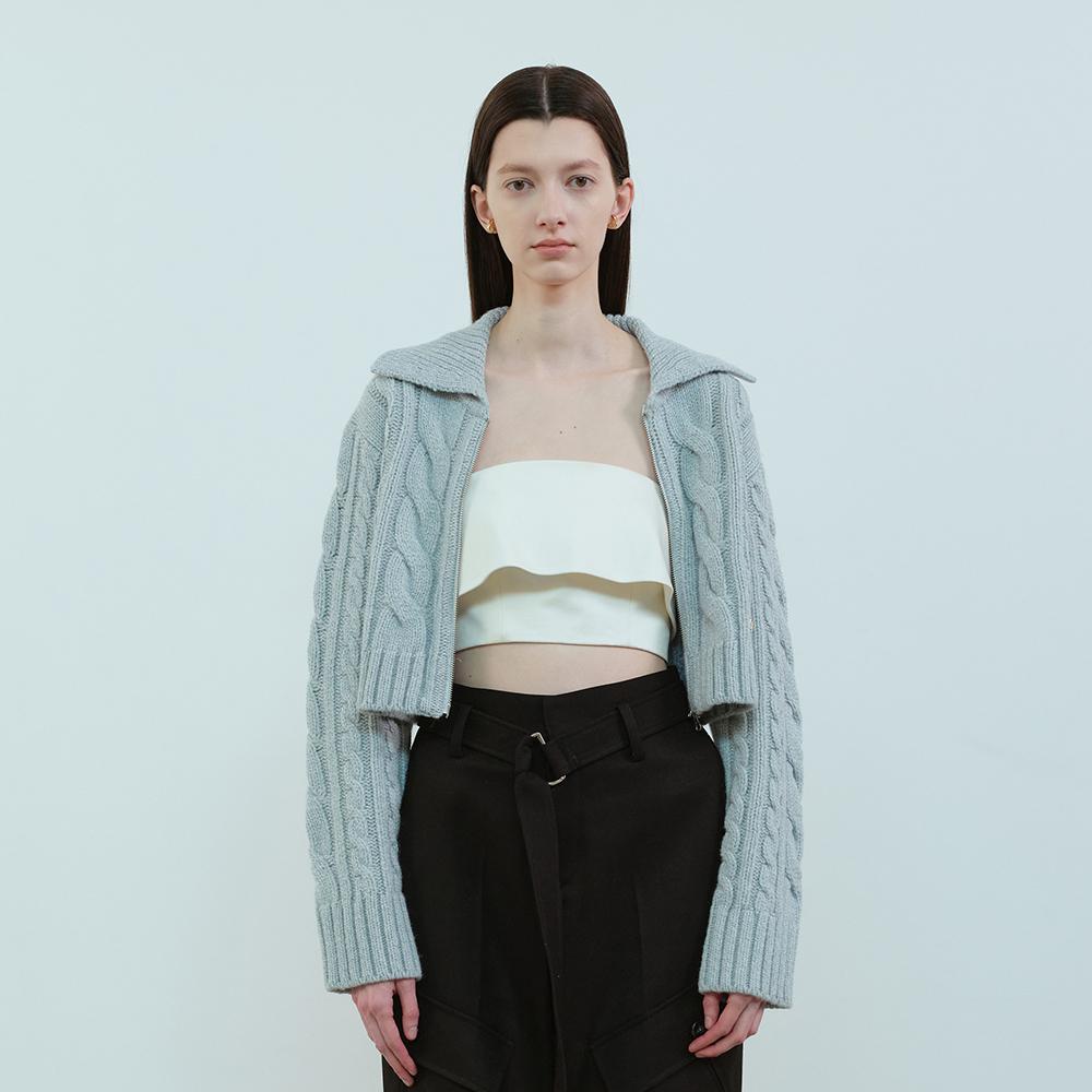 Moonsward Sky Cable Zip-Up Cardigan