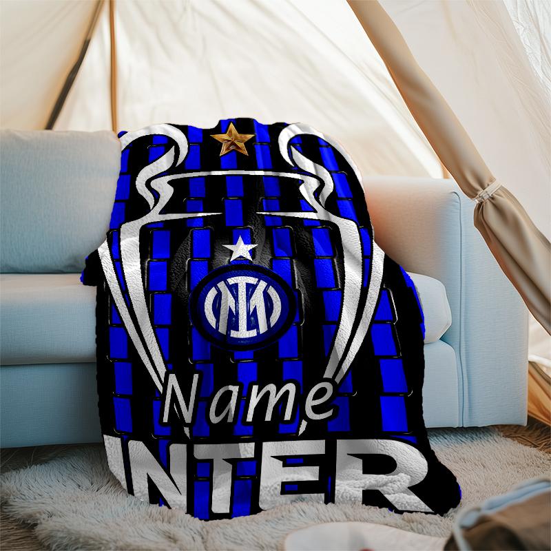 Personalized Custom Name Blanket - Inter Milan Print Design,Blanket for Sofa,Bed,Travel,Camping - Soft and Warm, Great Gift