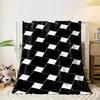 Alternating Black Parallelograms Arranged Diagonally with White Gaps. for All Seasons Blanket Lunch Break Throw Gift