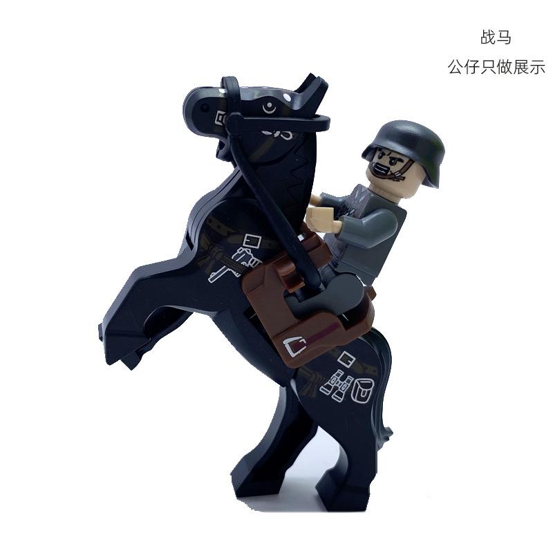 Small Particle Building Block Toy Plastic Horse Figurine Accessories Equipment War Horse Children'S Toys