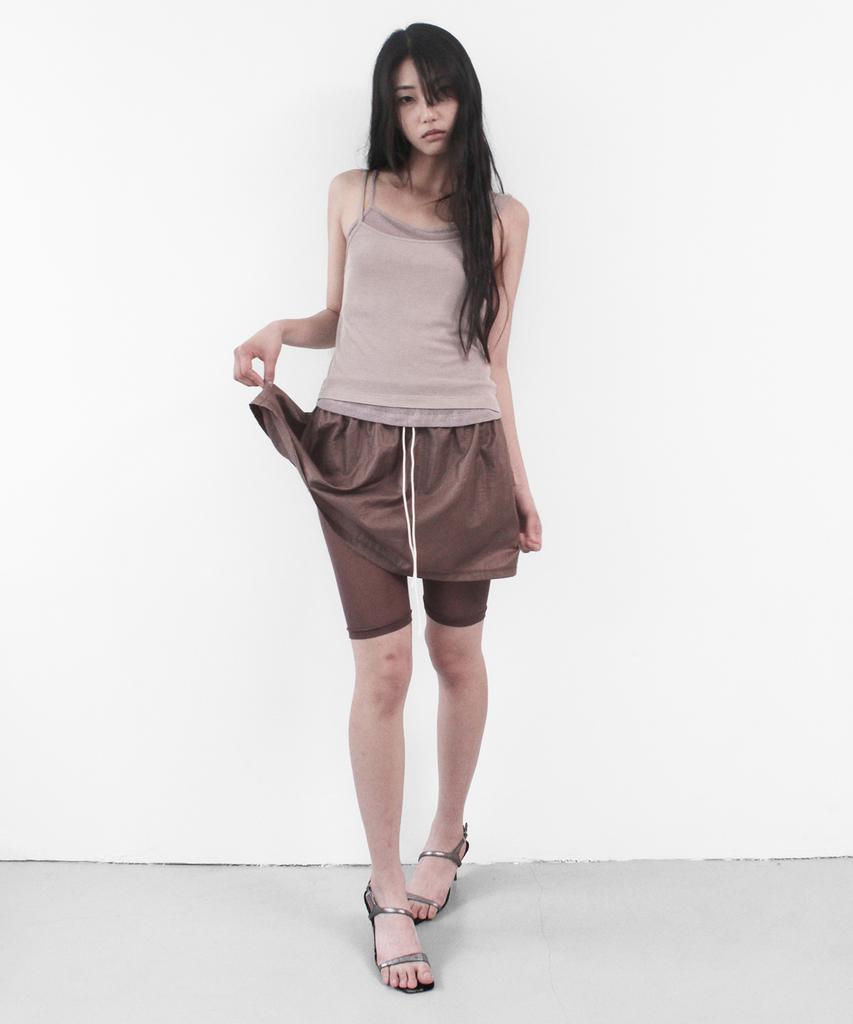 Kasel Volume Mini Sheer Skirt, Wine