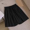 Pantaloncini casual estivi da donna Tasche con coulisse in vita elastica Pantaloncini corti larghi a gamba larga tinta unita Streetwear