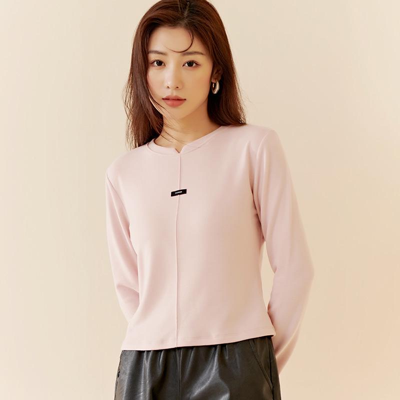 

2024 Women s Velvet Half-High Collar Slim Tops for Autumn & Winter - Warm and Comfortable Inner Shirt One Size (Fits 100-140 catty) рожевий