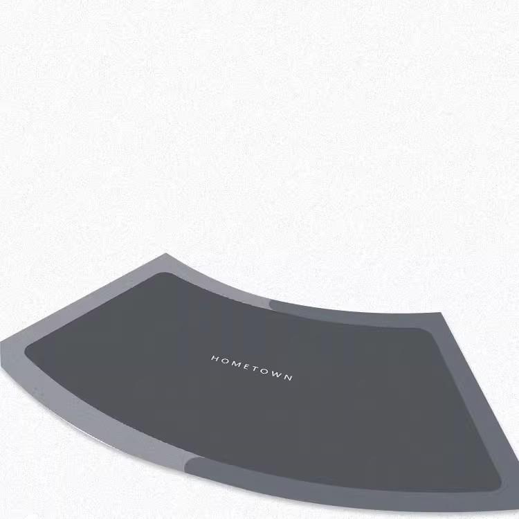Diatom Mud Floor Mat Arc-shaped Dirt-resistant Anti-slip Mat Household Absorbent Bathroom Floor Mat Bathroom Door Simple Foot Mat