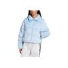 adidas Originals Regendown Puffer Samt Stehkragen Einfarbig Kurze Jacke Daunenmantel Damenjacke Rosa Blau JH3600