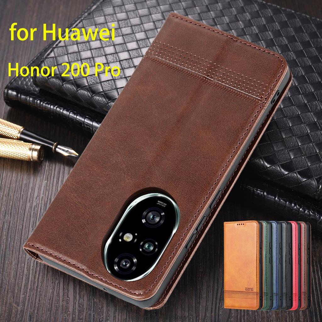 Deluxe magnetisk adsorpsjonskinnmontert veske for Huawei Honor 200 Pro 200Pro Flip Cover Beskyttelsesveske Capa Fundas Coque