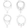 Ingemark 6 Styles Elegant Imitation Pearls Acrylic CCB Star Pendant Chokers Necklace Trendy Hip-hop Cool Alloy Chain Y2K Jewelry