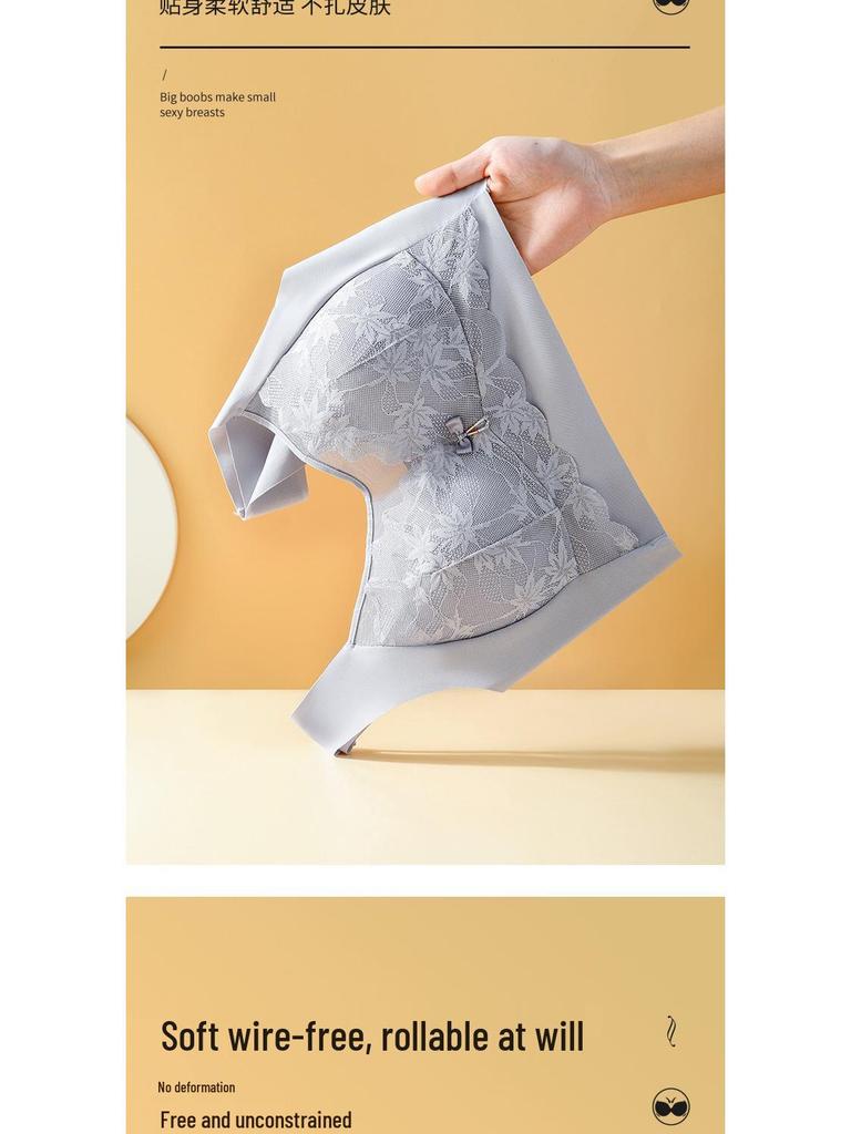 Seamless Lace Bralette Women's Minimizer Tank Top with Integrated Cup