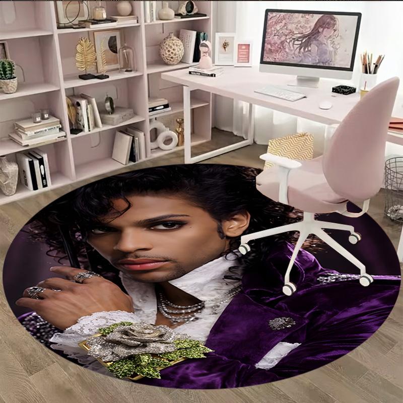 1pc Prince1 Print Round Carpet Chair Round Carpet Suitable for Bedroom Living Room Home Decorative Carpet