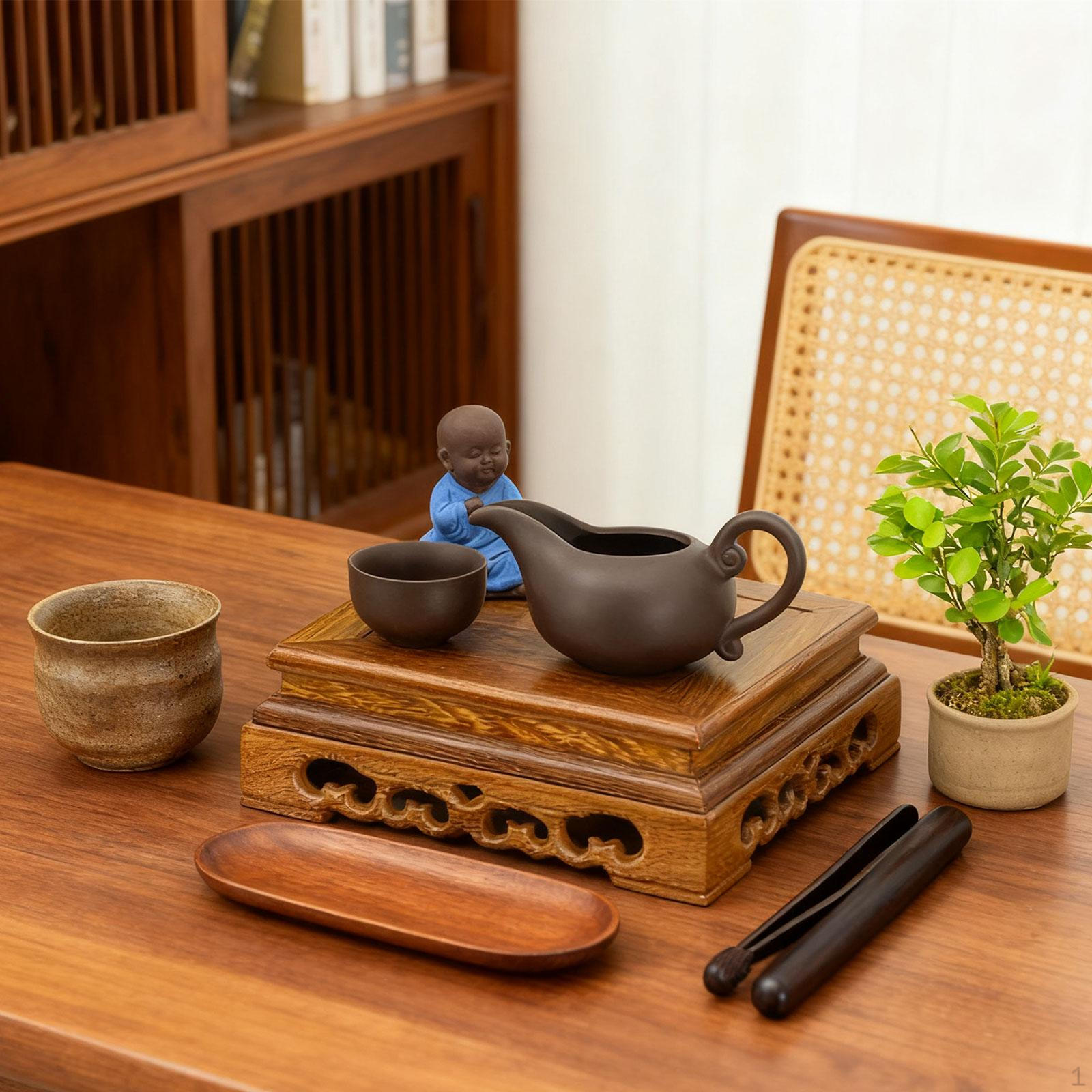 

Display Base Pedestal Stand Versatile Decorative Centerpieces Wooden Planter for Coffee Shop 12.5x12.5x5.8cm