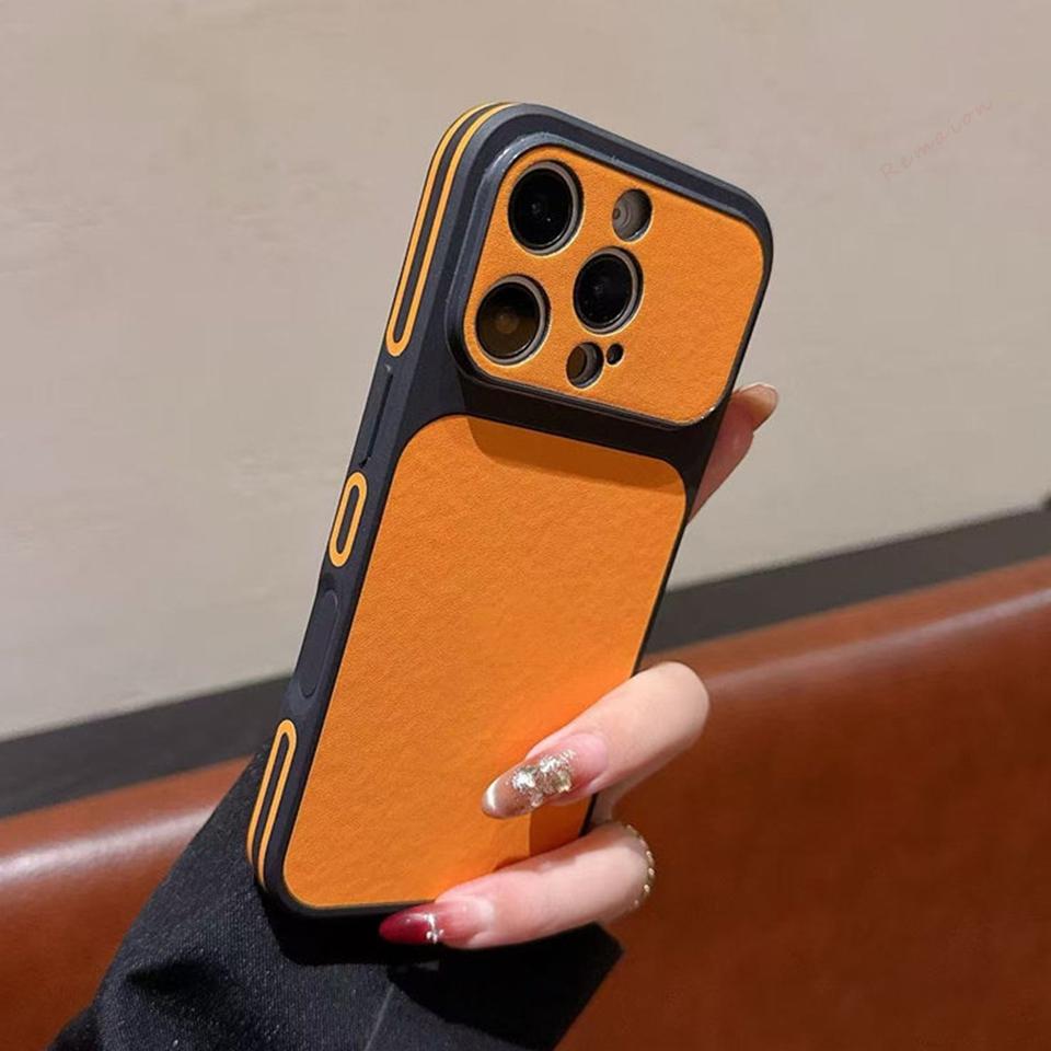 Candy Official Leather Phone Case for iPhone 17 13 14 15 16 Pro Max 14 15 16 Plus Big Window Shockproof Protector Cover