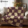 Wavy Checker Cartoon Anime Print Flannel Blanket Soft Warm Throw for Kids Bedroom Sofa Bed Christmas Office Car