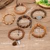 Leather Bracelets for Men Women Handmade Wrap Woven Cuff Bracelets Wooden Beaded Bracelets Vintage Ethnic Tribal Wristbands Bracelet Set Adjustable