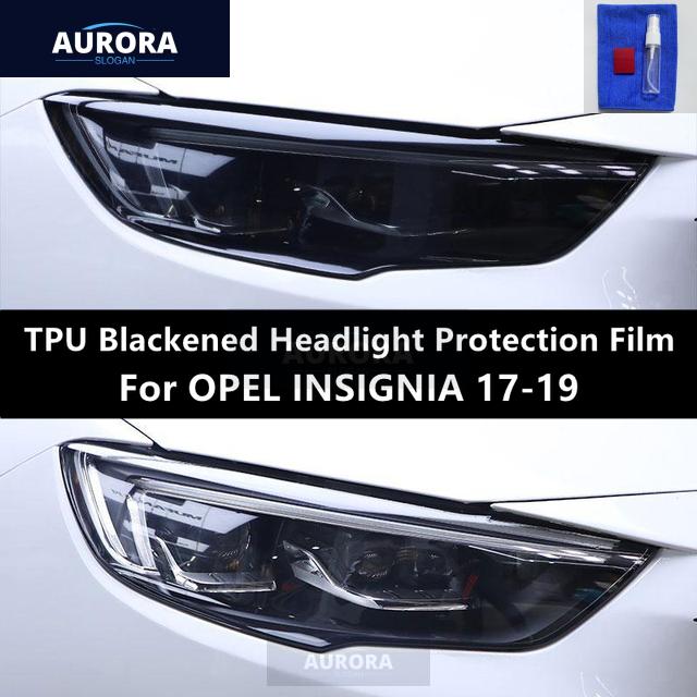 For OPEL IGNIA 17-19 TPU Blackened Headlight Protective Film, Headlight Protection,Film Modification Blackened