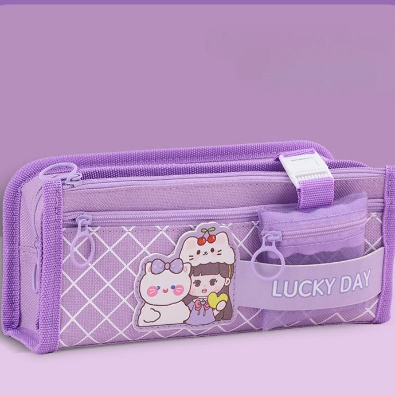 Mehrschichtige Aufbewahrung Schüler-Federmäppchen Große Kapazität Cartoon Schreibwaren Aufbewahrungstasche Multifunktionales Schüler-Federmäppchen