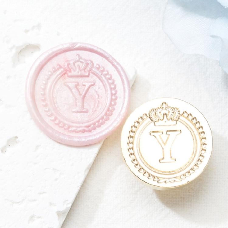 Brass Head Seal Stamp Crown Letters Sealing Wax Stamp for Letter Invitations Decoration English Letters Wax Seal Stamp