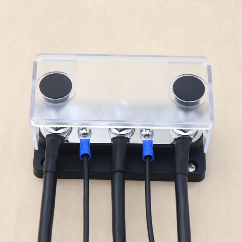 3 Post Power Distribution Block Bus Bar with Cover,150A Rating, Marine Bus Bar, Automobile, and Solar Wiring