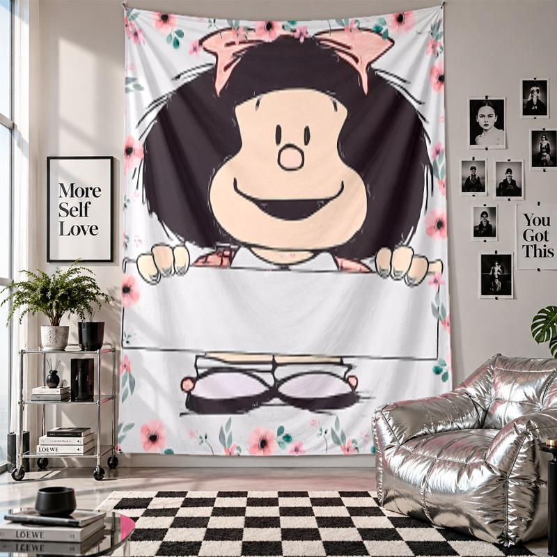 Wall TapestryMafalda Art Hanging Cloth Decorative Background Cover for Room Decoration