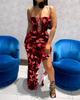 Women's Summer 2025 Backless Lace-up Slit Printed Dress - New Fashion Arrival