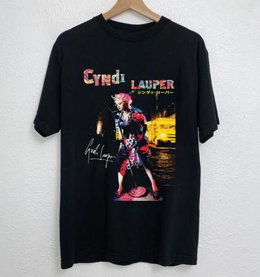 CYNDI LAUPER JAPANISCHE SINGLE-SAMMLUNG Schwarzes T-Shirt in allen Größen OH20