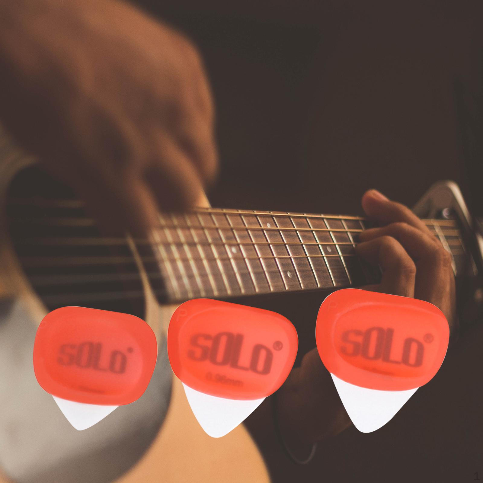 

3 Pieces Acoustic Electric Guitar Picks, Thumb Finger Picks Protection Replacement червоний
